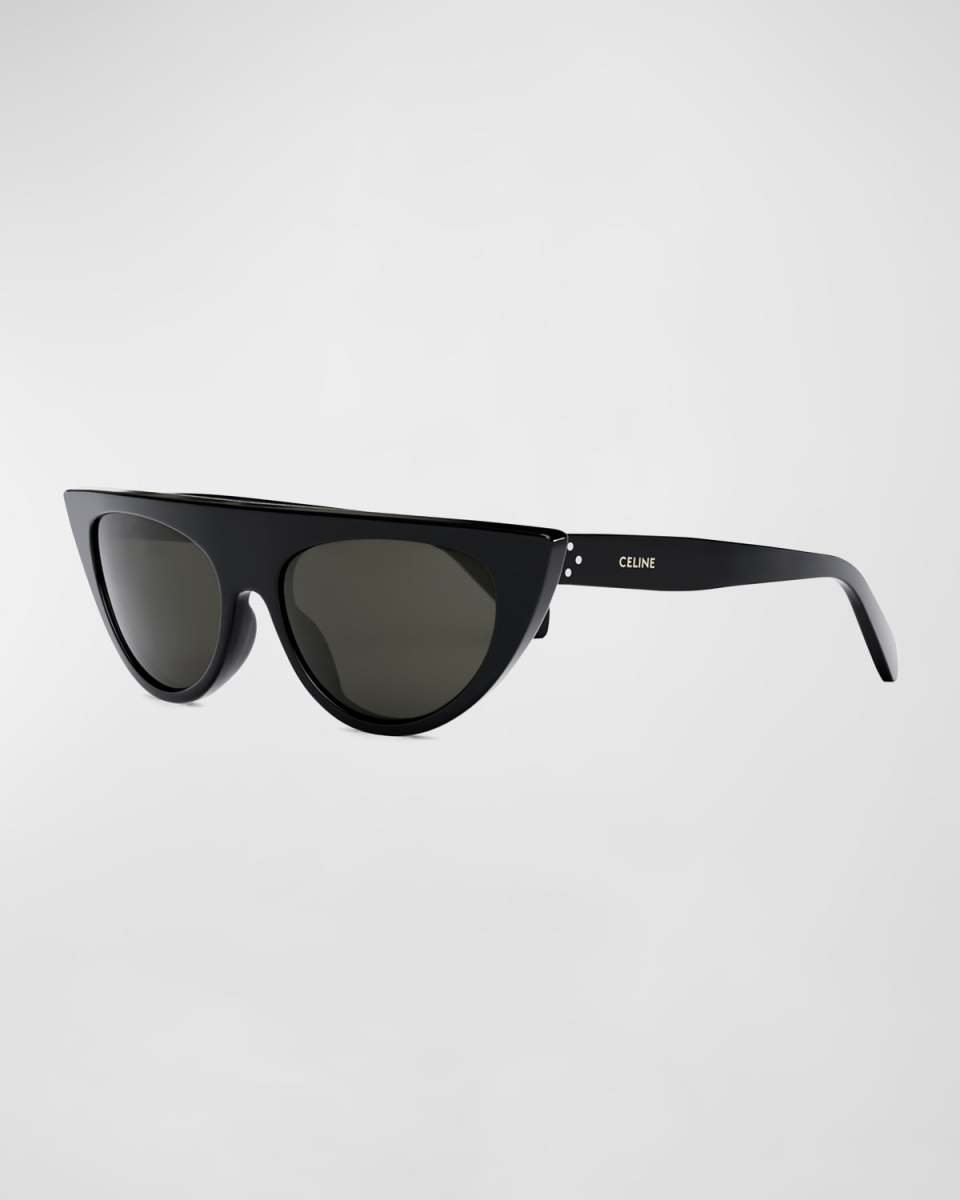 Flat-Top Acetate Cat-Eye Sunglasses